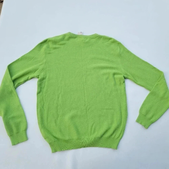 NWT Caribbean Joe Mens Size M Sweater Green 100% Cotton Pullover Crew Neck - Picture 6 of 8